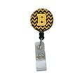 Teachers Aid Letter B Chevron Black & Gold Retractable Badge Reel5 x 1 x 2 in. TE633256